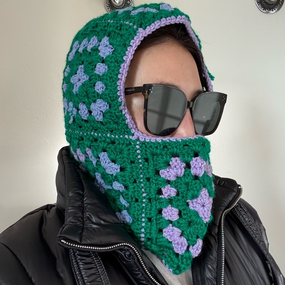 Hand Crocheted Balaclava - blue & white available - Picture 4 of 6